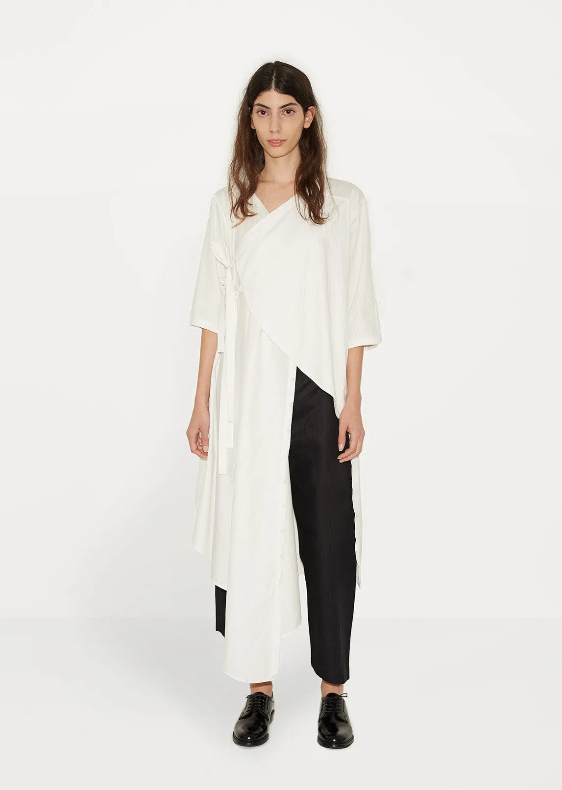Gather Tie Shirt Dress