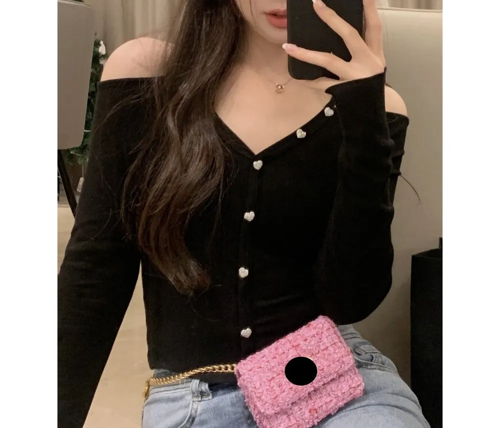 Halter Knit Off-Shoulder Cropped Sweater Top