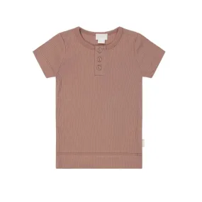 Jamie Kay Modal Henley Tee - Powder - Organic Cotton