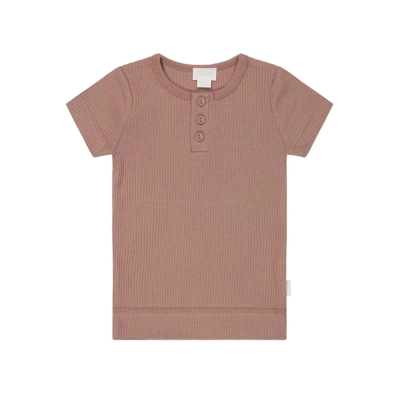 Jamie Kay Modal Henley Tee - Powder - Organic Cotton