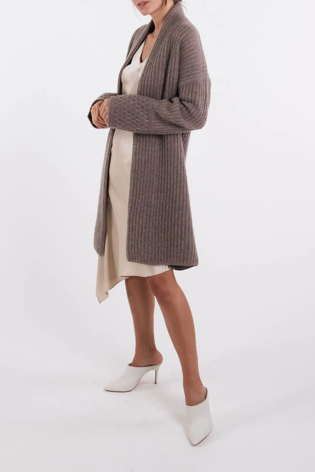 MIXED STITCH CASHMERE CARDIGAN