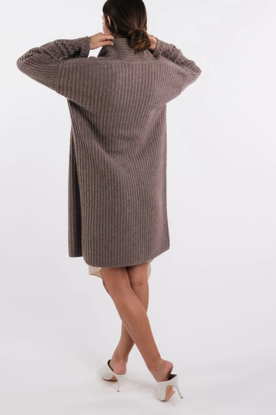 MIXED STITCH CASHMERE CARDIGAN