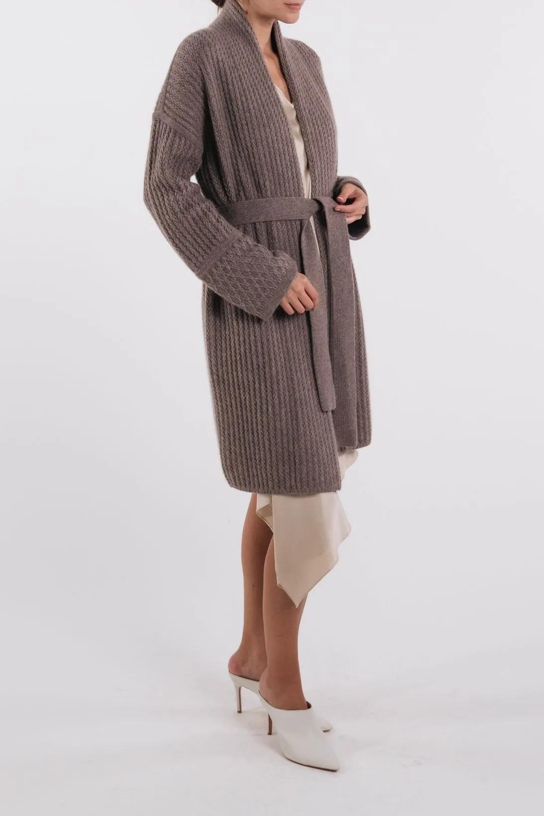 MIXED STITCH CASHMERE CARDIGAN