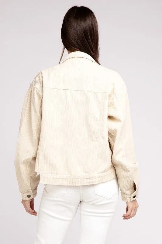 POL Oversized ribbed shacket