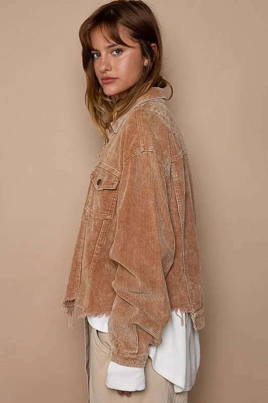 POL Oversized ribbed shacket