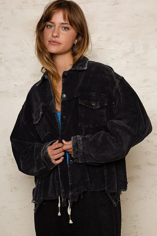 POL Oversized ribbed shacket