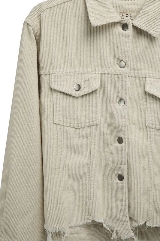 POL Oversized ribbed shacket