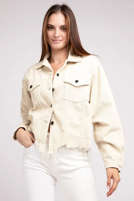 POL Oversized ribbed shacket