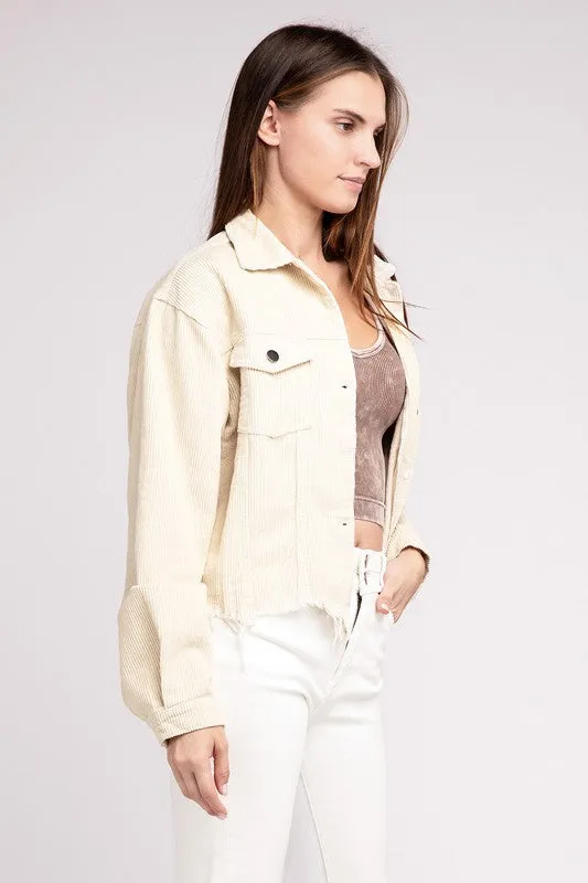 POL Oversized ribbed shacket