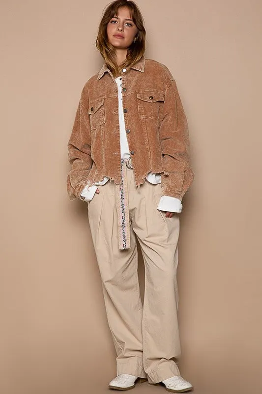 POL Oversized ribbed shacket