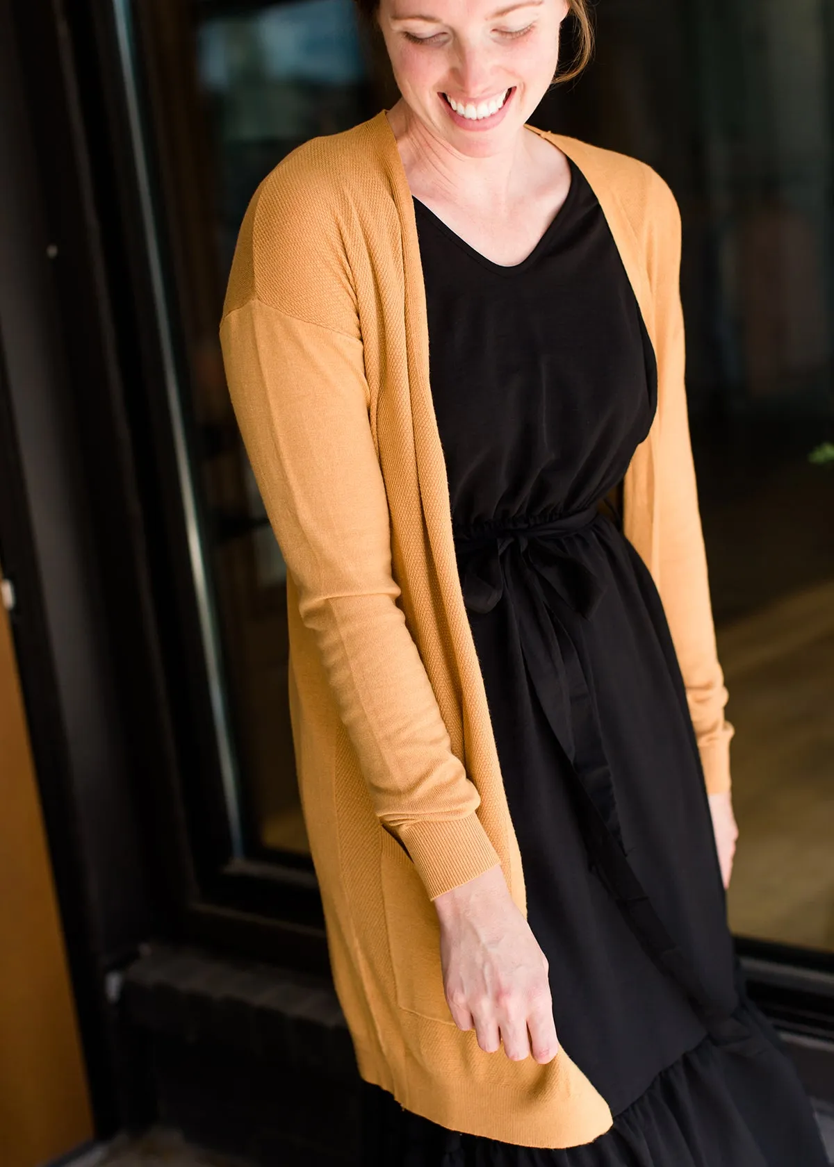 Stretch Knit Detail Cardigan - FINAL SALE