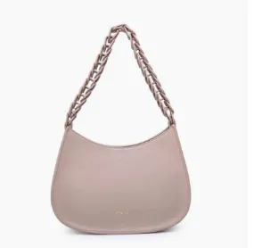 Taupe Curved Shoulder Bag