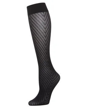 Women's Chevron Semi-Opaque Knee Highs